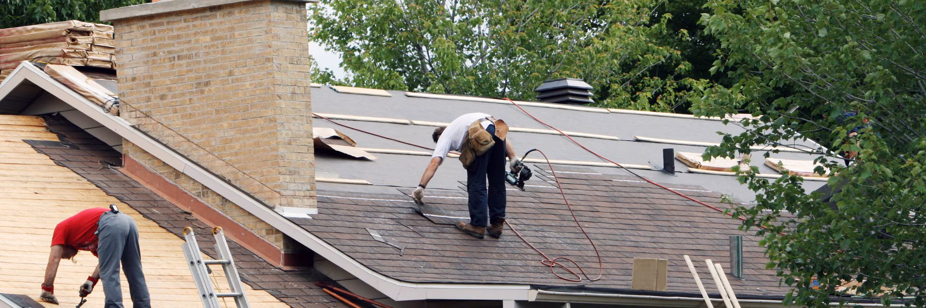 Sunshine crew installing a new shingle roof